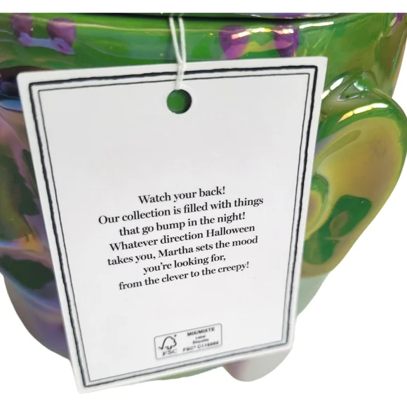 NEW Martha Stewart Iridescent Ceramic Frankenstein Soy Candle 14 oz Apple Scent - Picture 5 of 9